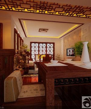 中式家装实木餐桌设计图