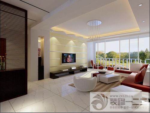 现代客厅落地窗装修实景图