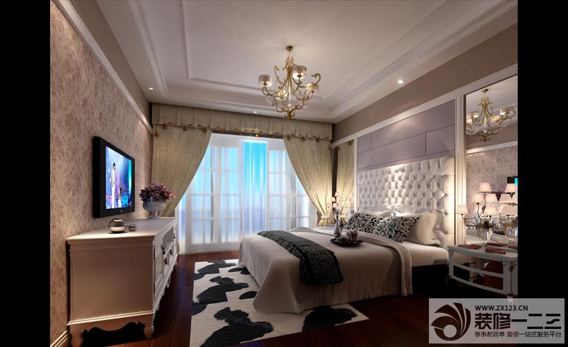 新房卧室落地窗装修实景图