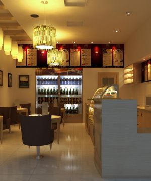 小型快餐店置物架装修效果图