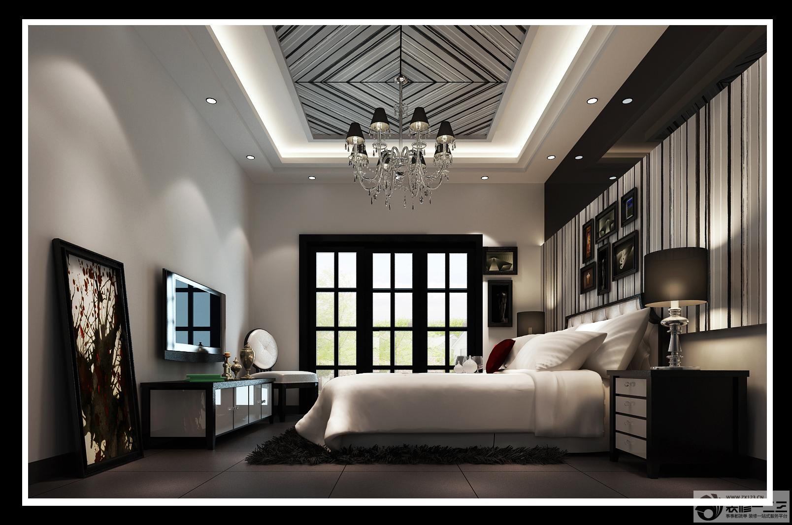 现代卧室床头柜装修图片