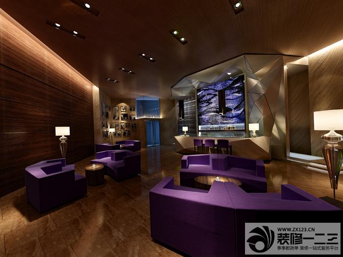 高档休闲会所护墙板装修效果图欣赏