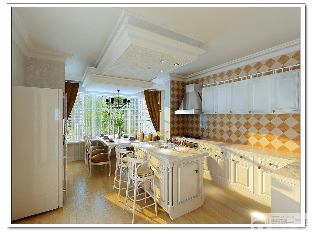 厨房白色橱柜装修设计图