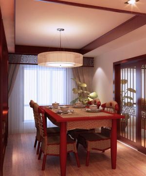 中式特色餐厅餐桌设计图片