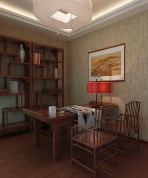 中式家装古典书桌设计图片