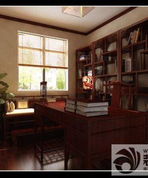 书房古典书桌设计效果图