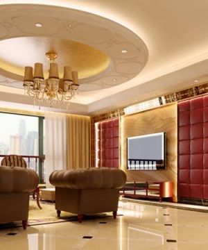 别墅客厅影视墙装修设计图片欣赏