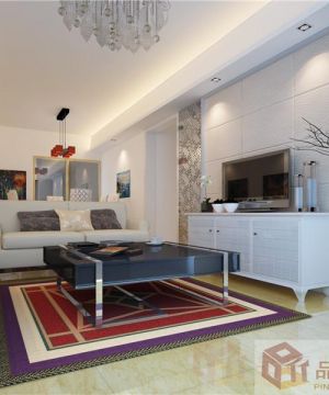 最新现代简约风格客厅影视墙装修图片