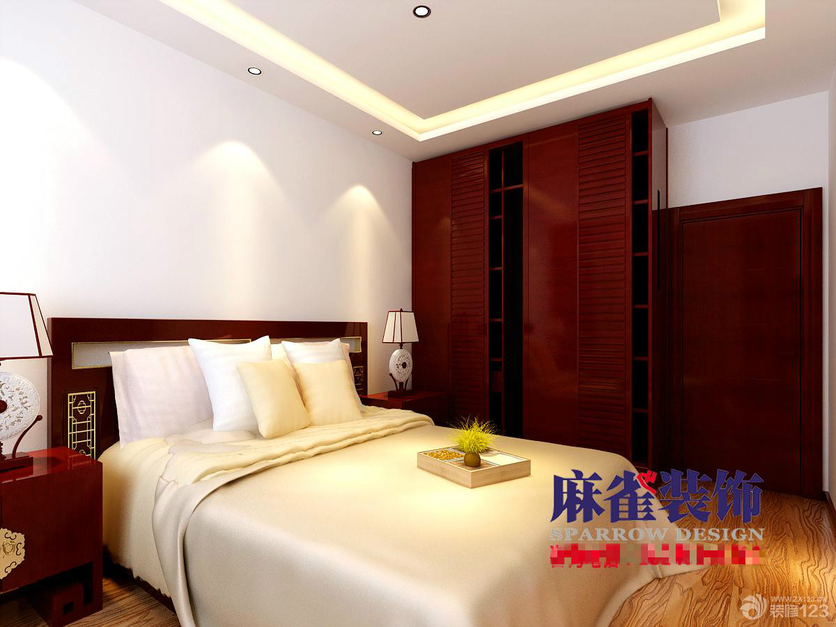 最新简中式卧室定制衣柜装修效果图