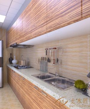 现代风格厨房实木橱柜效果图片大全