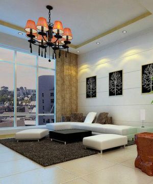 现代简约风格客厅墙画沙发背景墙效果图欣赏