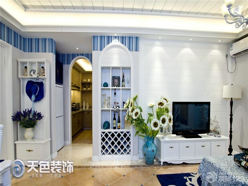 地中海客厅酒柜装修效果图片大全