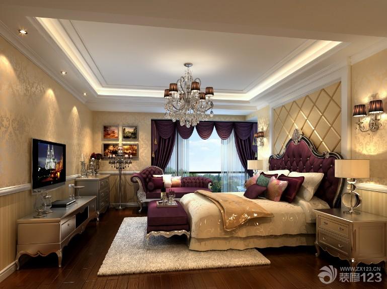 最新欧式新古典风格三室两厅两卫主卧室布局图片