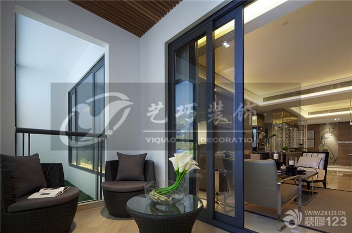 2025现代中式家庭阳台装修设计效果图