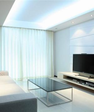 现代简约风格最新客厅家庭电视背景墙装修效果图欣赏