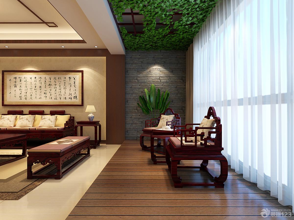 中式实木家具图片2023家装客厅效果图 