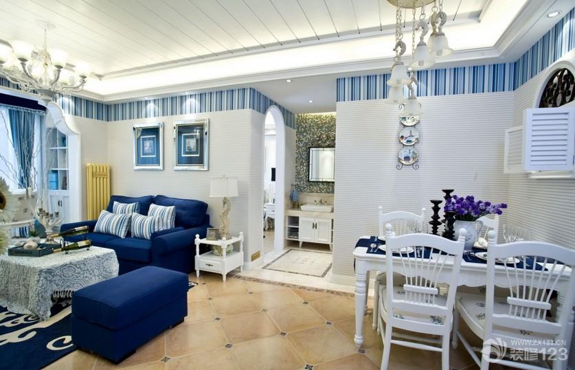 地中海风格设计80后小户型餐厅装修实景图欣赏