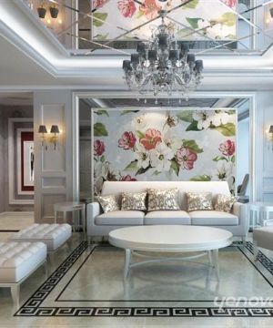最新欧式新古典风格时尚客厅沙发背景墙装修效果图 