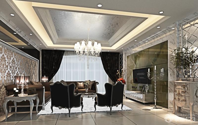 2025简约欧式风格三室两厅家装客厅效果图