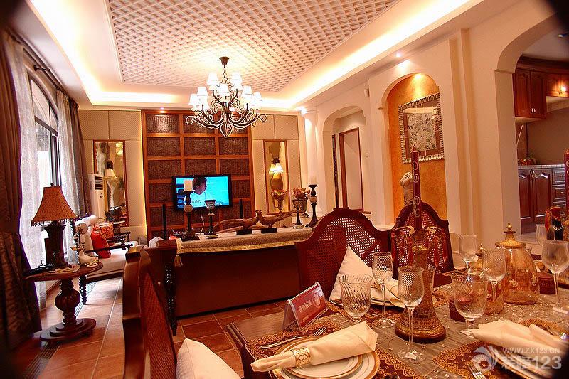 奢华2025客餐厅吊顶装修效果图