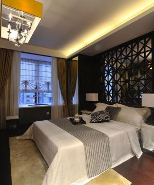中式风格卧室灯具样板房设计效果图欣赏