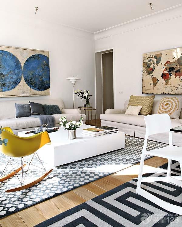 冷色调15平米客厅装修效果图大全2025图片