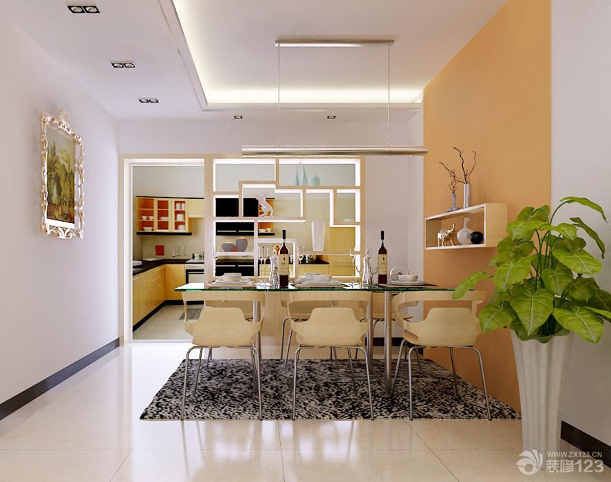 现代风格设计厨房与餐厅隔断装修样板间效果图片