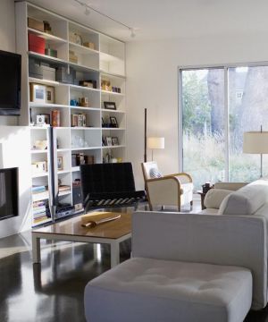 最新简约实用型客厅电视组合柜样板间图片大全