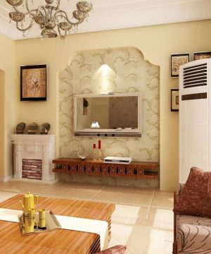 简欧风格客厅电视背景墙装修设计效果图片欣赏