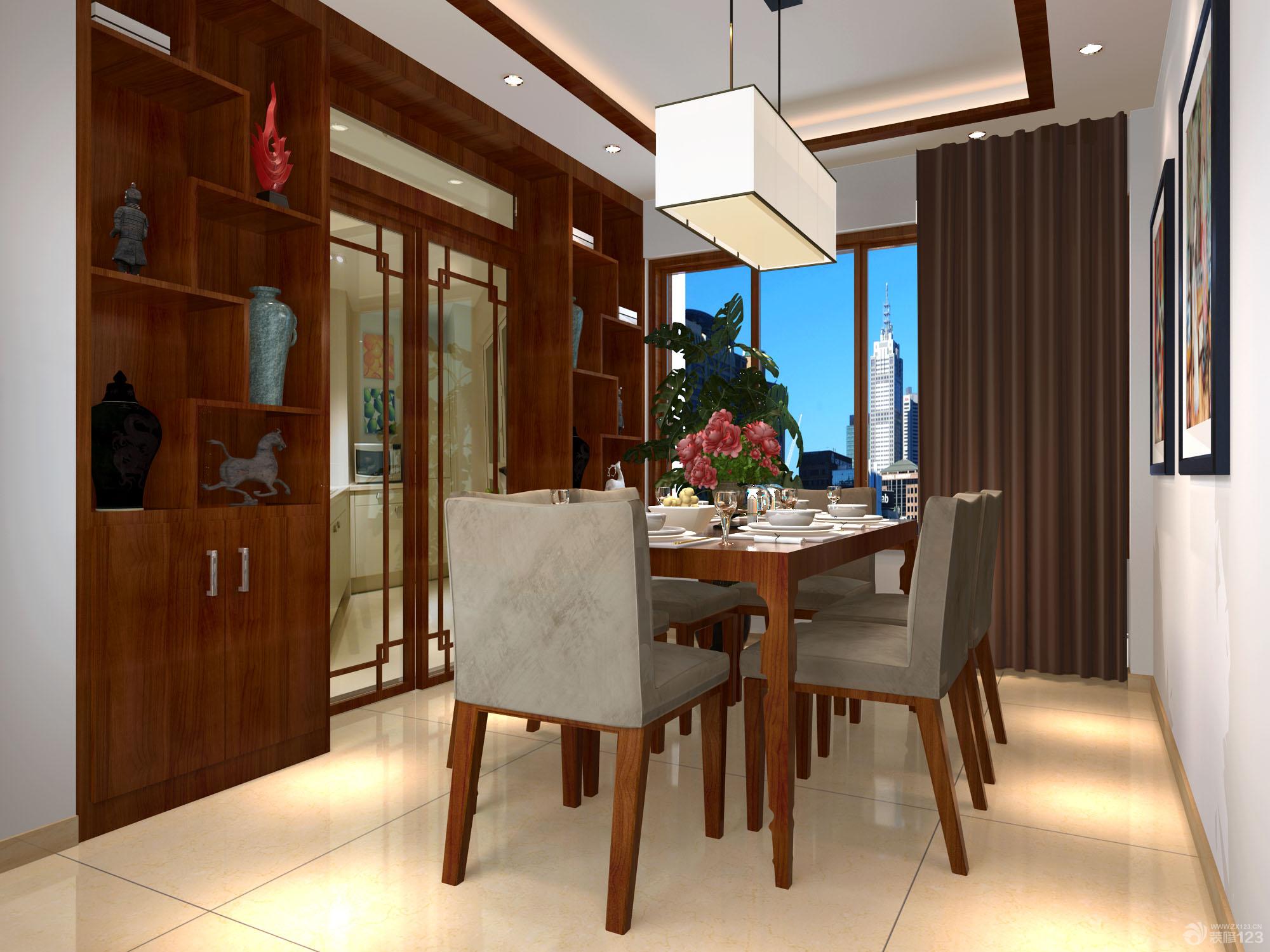 家庭餐厅中式餐桌设计效果图欣赏