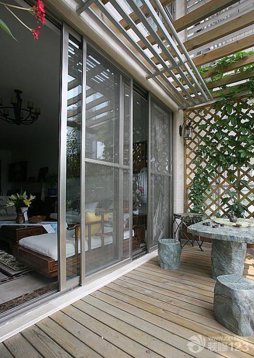 混搭风格阳台隔断门装修效果图大全