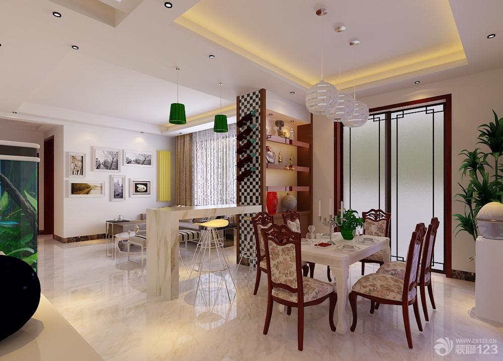 家装餐厅吧台隔断装修样板间图片