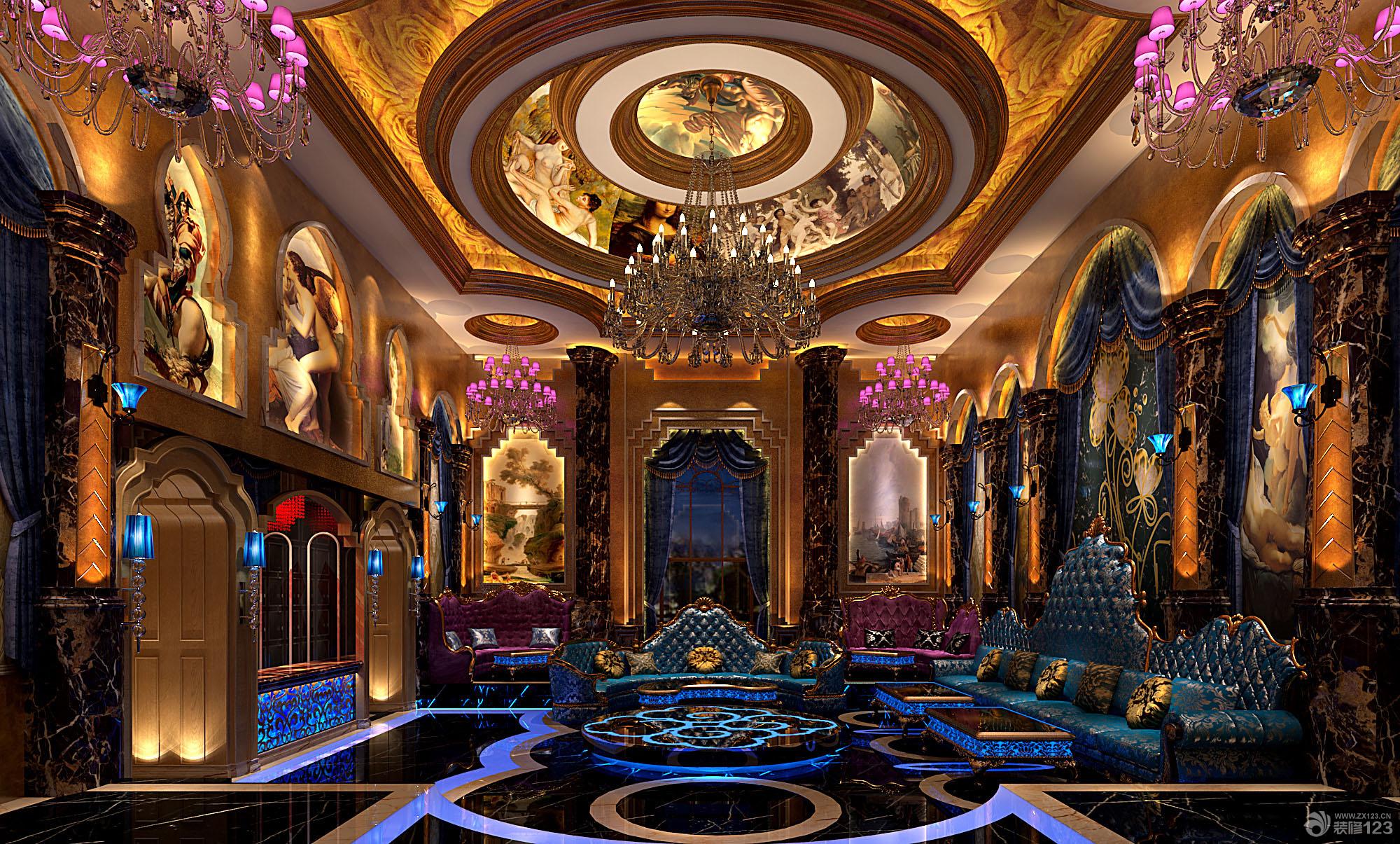 ktv装潢圆形吊顶设计图片大全