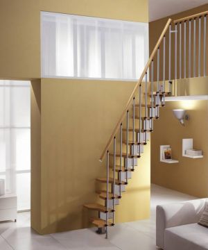 2025现代简约钢木楼梯装修样板间设计图片