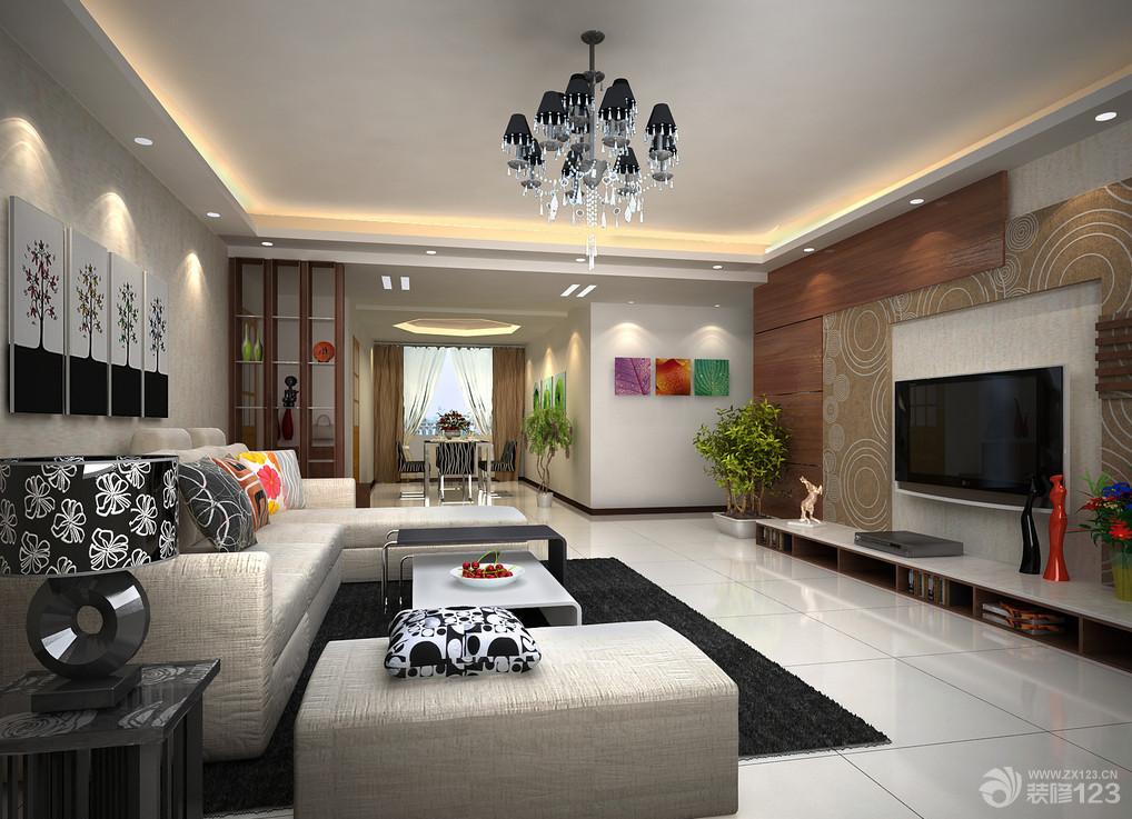 现代沉稳客厅隔断博古架装修图片大全