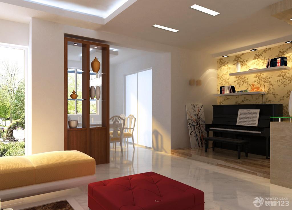 2025现代简约餐厅博古架隔断装修效果图