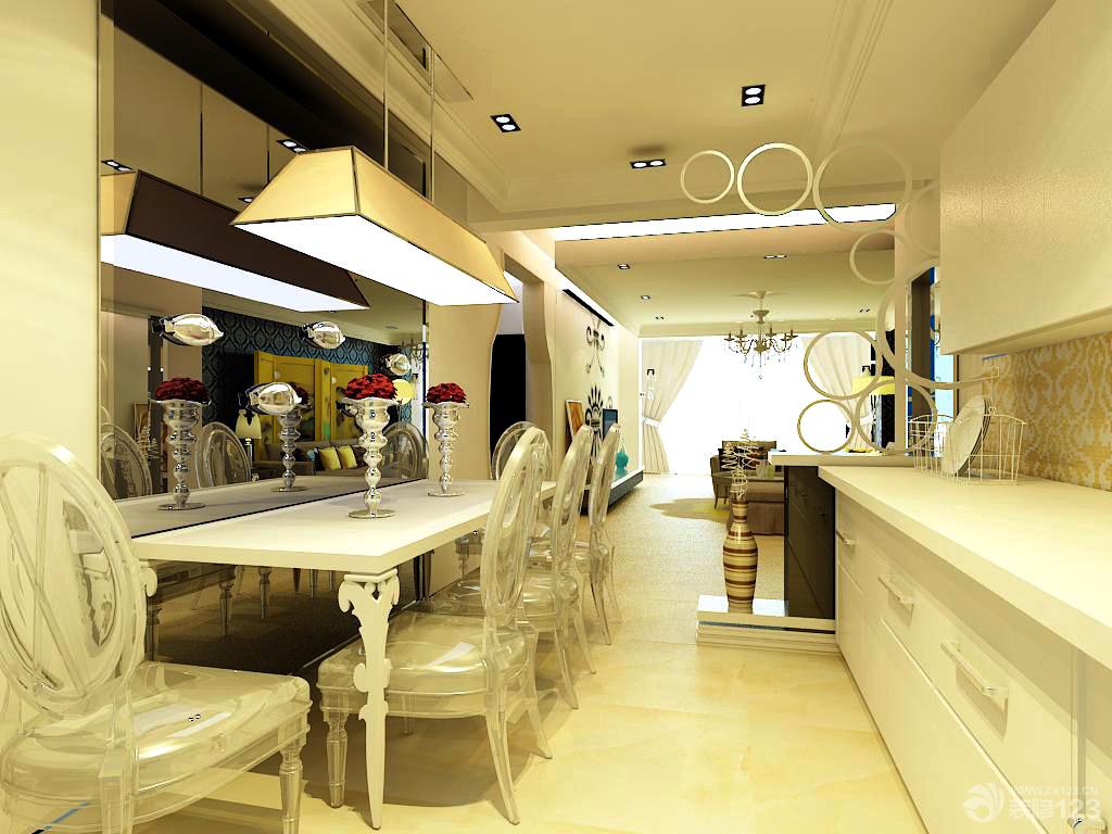 最新时尚混搭风格餐厅隔断装修效果图欣赏