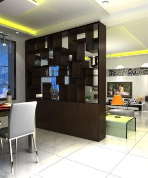 最新140平米现代设计风格客厅餐厅博古架隔断装饰效果图大全