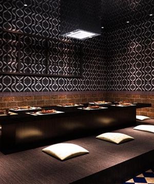 冷色调时尚日式餐厅装饰图片
