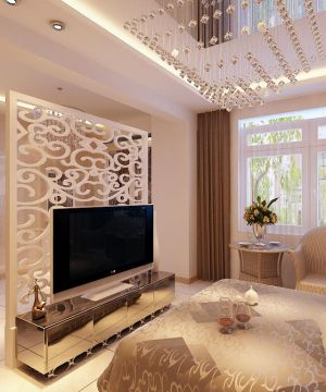 最新2013欧式卧室室内电视背景墙效果图大全