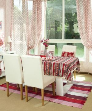 2025最新三室一大厅粉色窗帘设计图片