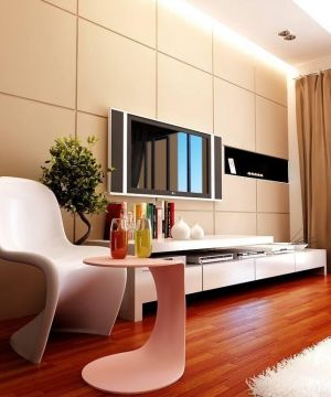 最新现代风格三室一厅室内液晶电视背景墙装修效果图片大全