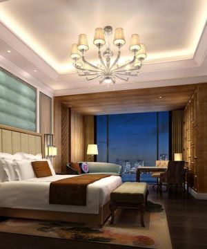 现代沉稳主卧室兼书房装修效果图大全2025图片