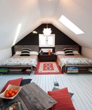 最新北欧风格阁楼卧室装修实景图欣赏