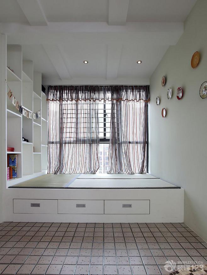 交换空间混搭风格主卧飘窗装修榻榻米实景图欣赏