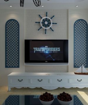 最新地中海风格设计家庭电视背景墙效果图大全