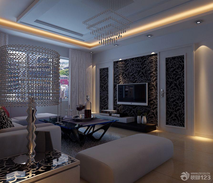 时尚客厅电视背景墙隐形门设计图片