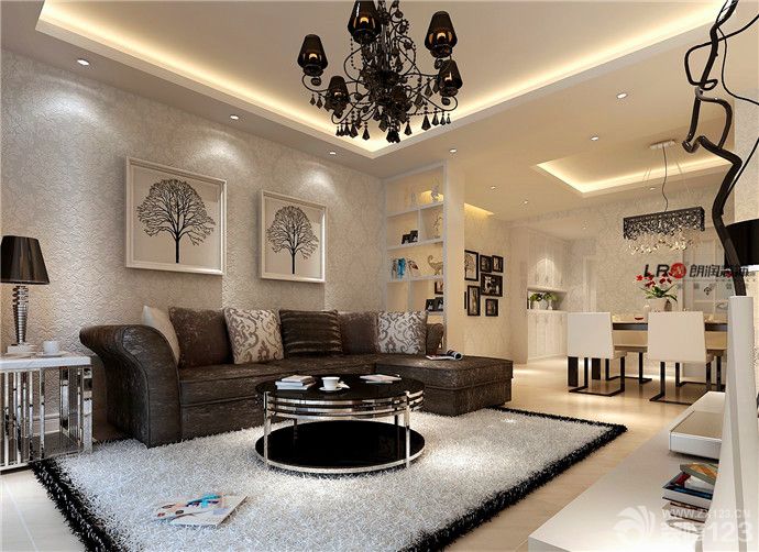 2025现代风格颜色搭配最新客厅装修效果图片 