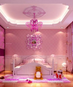 粉色系120平米三室一厅女孩卧室装修颜色搭配图片大全