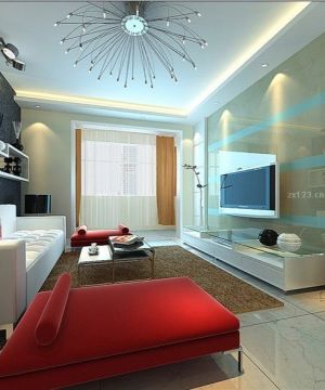 现代婚房客厅背景墙装修效果图大全2025图片